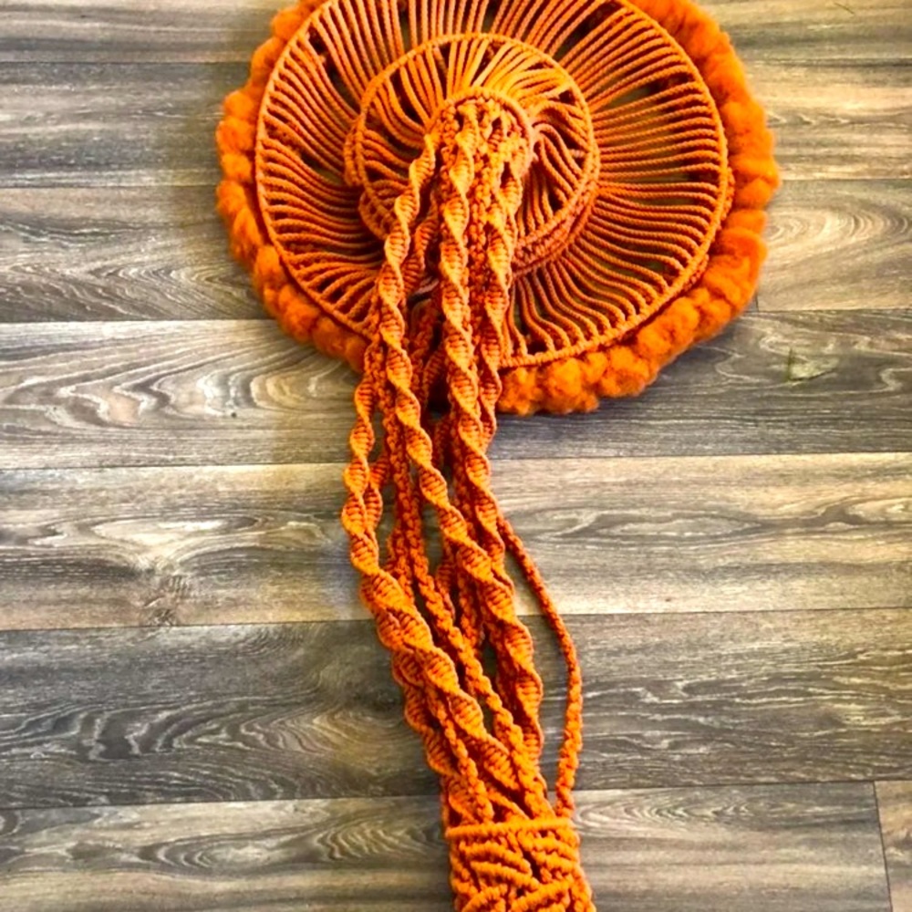 Vintage Hanging Macrame Light.